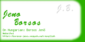 jeno borsos business card
